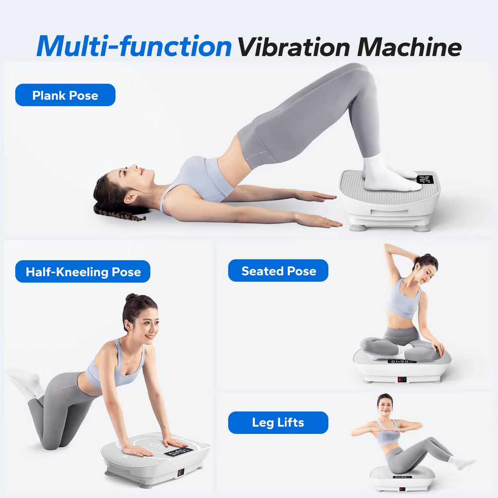 Vibration Plate Exercise Machine – Whole Body Workout Fitness Platform with Remote, Resistance Bands & Bluetooth