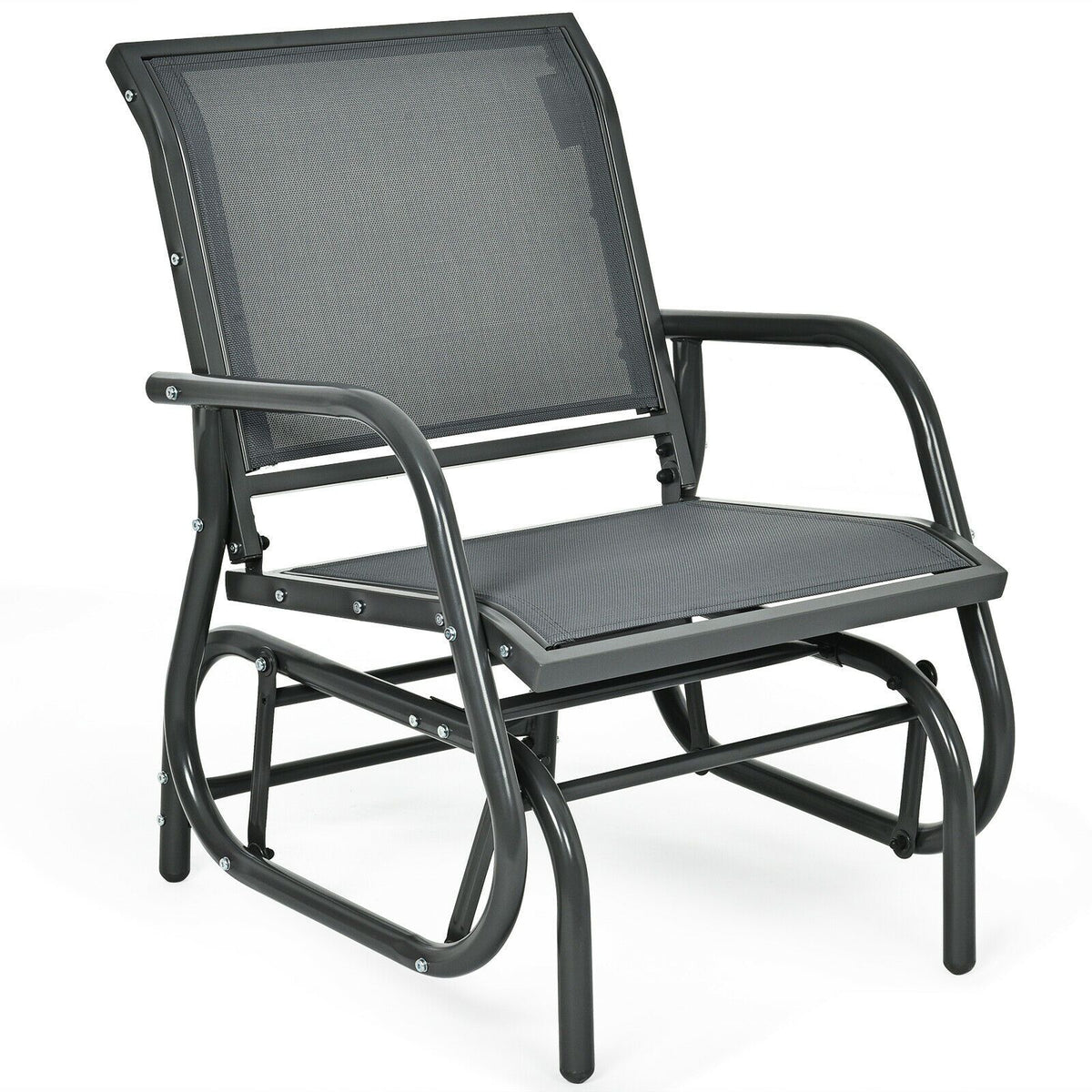 Glider Rocking Chair – Outdoor Swing Seat with Steel Frame & Breathable Fabric