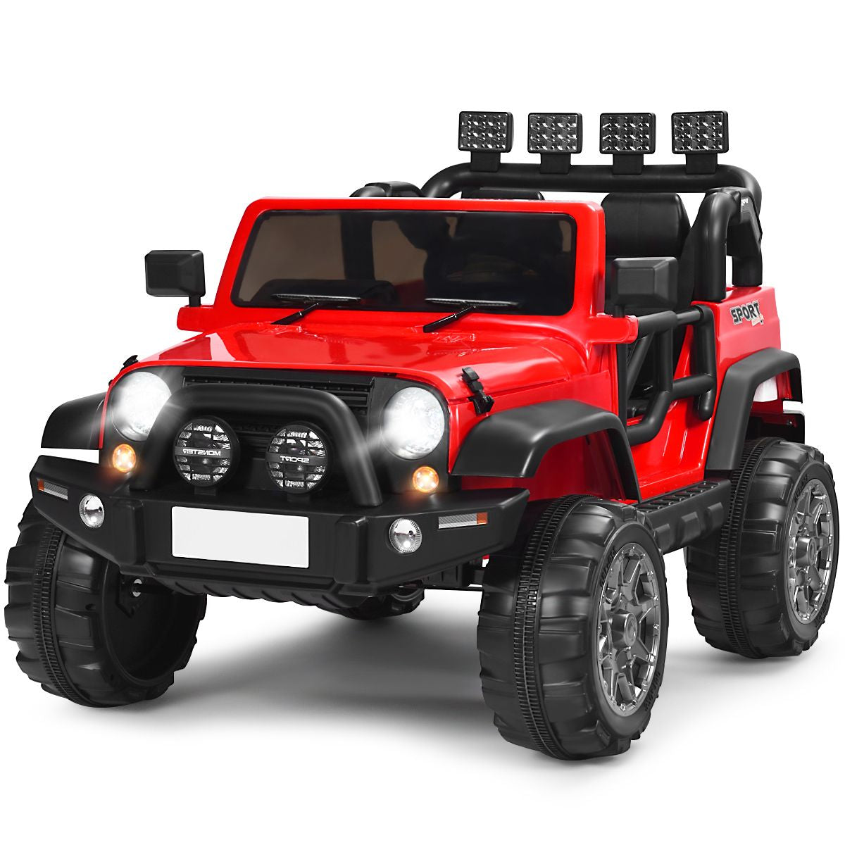 SEDOL 2-Seater 12V Electric Kids Ride-On Truck with Dual Storage Compartments Parental Remote Control High-Capacity 7Ah Battery and All-Terrain Spring Suspension – 50kg Limit