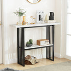 2-Tier Faux Marble Console Table for Entryway Living Room Bedroom
