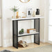 2-Tier Faux Marble Console Table for Entryway Living Room Bedroom