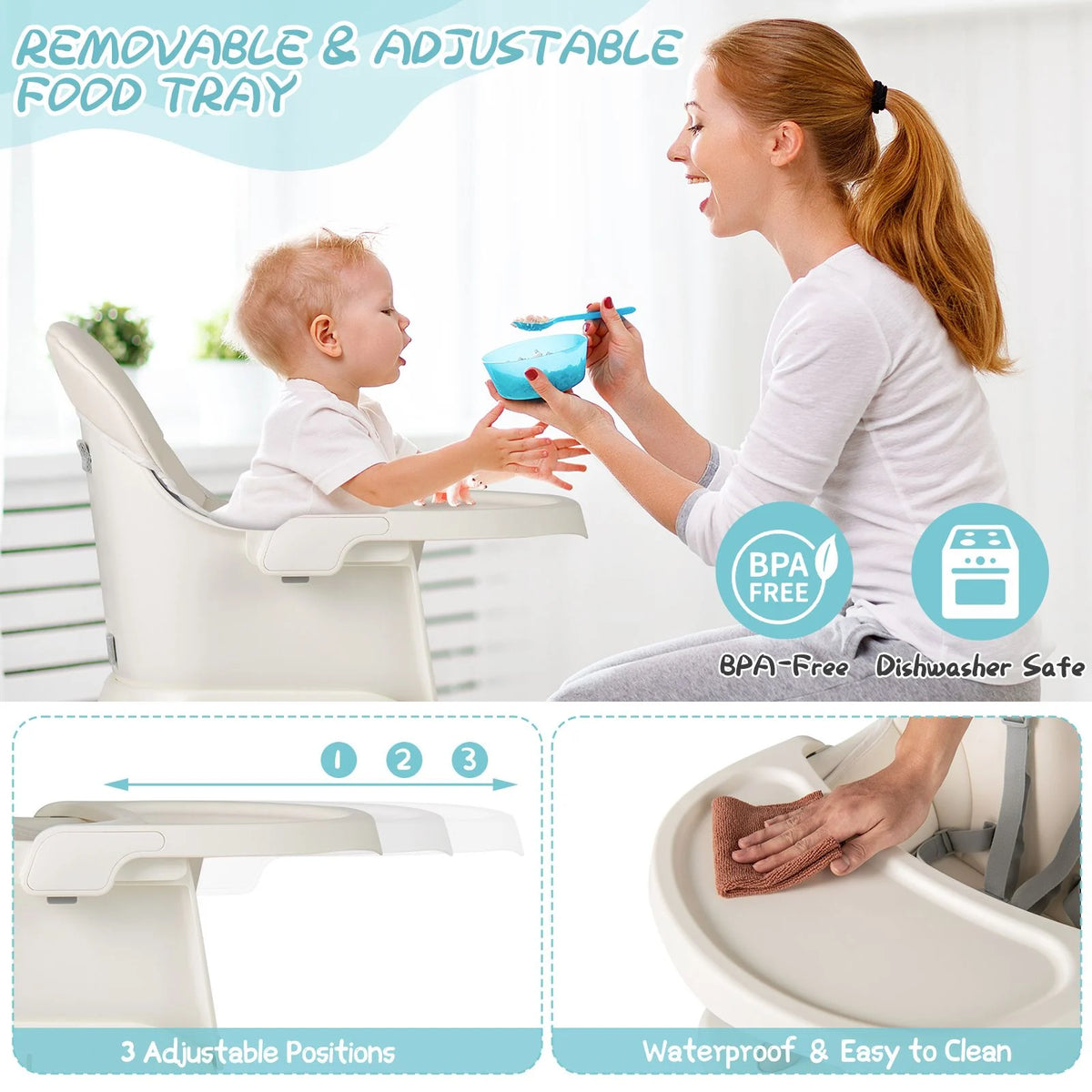 SEDOL 6-in-1 Ultimate Baby-to-Toddler High Chair & Activity Station with Building Block Tabletop Parental Booster Seat and Waterproof PU Leather Cushion – 25kg Capacity