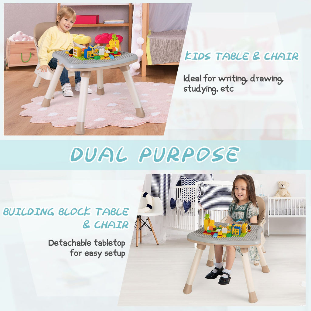 SEDOL 6-in-1 Ultimate Baby-to-Toddler High Chair & Activity Station with Building Block Tabletop Parental Booster Seat and Waterproof PU Leather Cushion – 25kg Capacity
