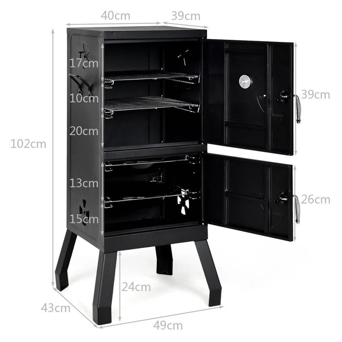 2-Layer Vertical Charcoal Smoker Oven