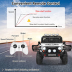 SEDOL 2-Seater Kids Ride-On Truck 12V Battery Powered Electric Car with Parental Remote Control Spring Suspension Rocking Mode and Bluetooth/USB Audio – 50kg Capacity