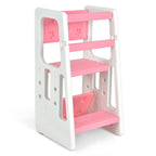 SEDOL 2-in-1 Convertible Toddler Learning Tower & High-Step Stool 3-Level Adjustable Height Kitchen Helper with Double Safety Rails and Anti-Slip EVA Pads – 65kg Capacity