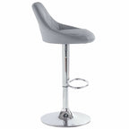 Adjustable PU Leather Counter & Bar Stool Set of 2 – Swivel 360°, Gas‑lift Height, Backrest, Foot‑rest – Grey