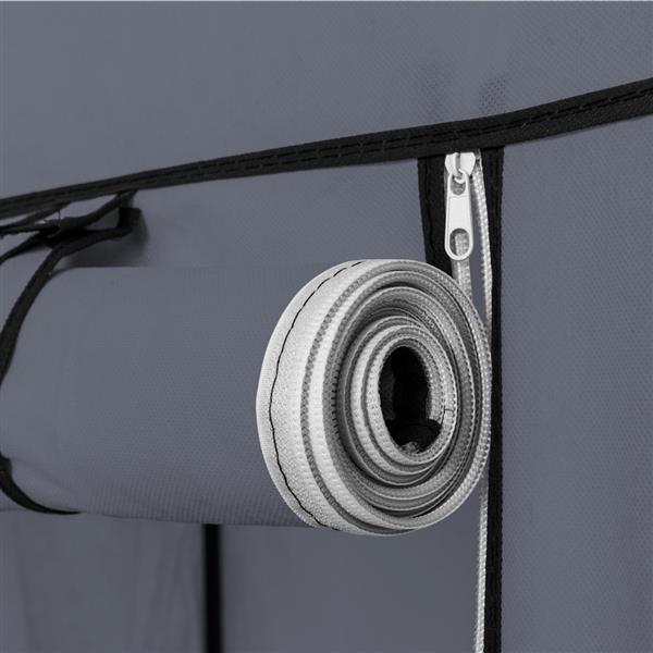 67" Portable Clothes Wardrobe – Fabric Closet with Hanging Rod (Grey)