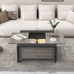 92Cm Square Coffee Table with Sliding Top and Hidden Compartment