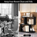 2-Tier Irregular Storage Shelf Wood Shelving Units with 4 Compartments