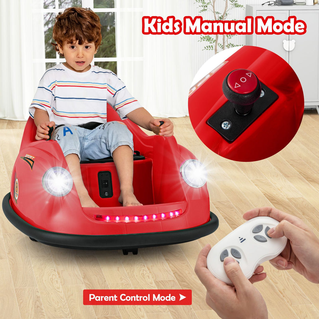 SEDOL 12V High-Torque Kids Bumper Car with Dual 10,000 RPM Motors 360° Zero-Turn Dual Levers Parental Remote Control and Wall-Safe Reinforced Bumper