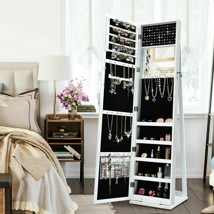 3-In-1 Mirrored Jewellery Armoire with Display Shelves