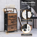 3 Drawer Organizer Unit with Wooden Top and Front
