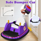 SEDOL Kids 6V Electric Bumper Car for Toddlers 360° Zero-Turn Waltz Car with Parental Remote Control Wall-Safe Rubber Bumper and Flashing LED Light Show