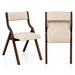 Folding Dining Chair Set of 2 with Solid Wood Frame and Padded Seat