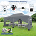 Pop-Up Canopy Gazebo Tent with 6 Removable Sidewalls & Carry Bag