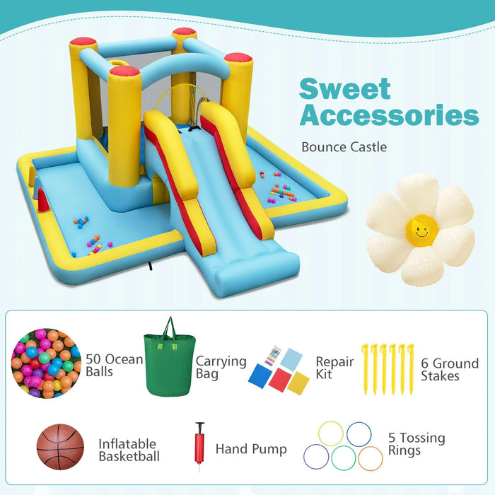 Inflatable Bouncy Castle Unit with Slide, Tunnel & Ball Pit (No Blower)