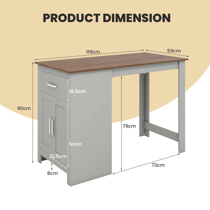 Counter Height Table with Storage Rectangular Pub Dining Table