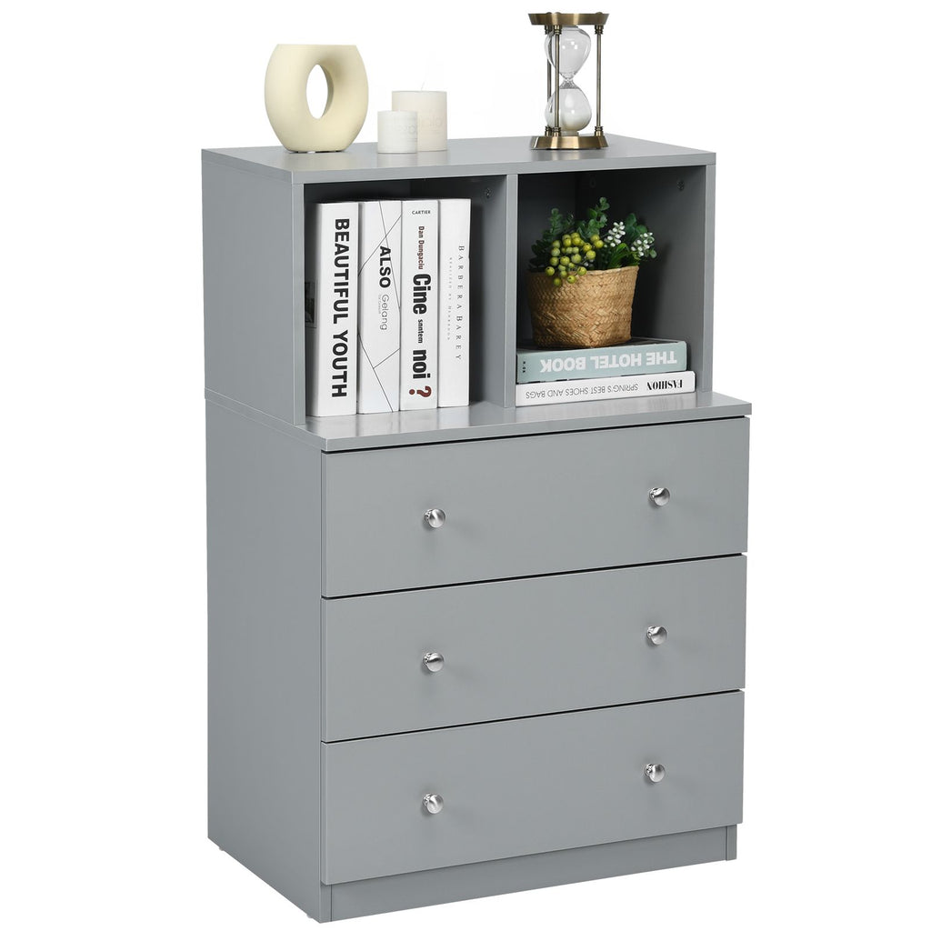 3-Drawer Dresser with 2 Open Compartments for Living Room Bedroom