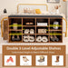 Shoe Storage Bench with Umbrella Stand and Padded Cushion