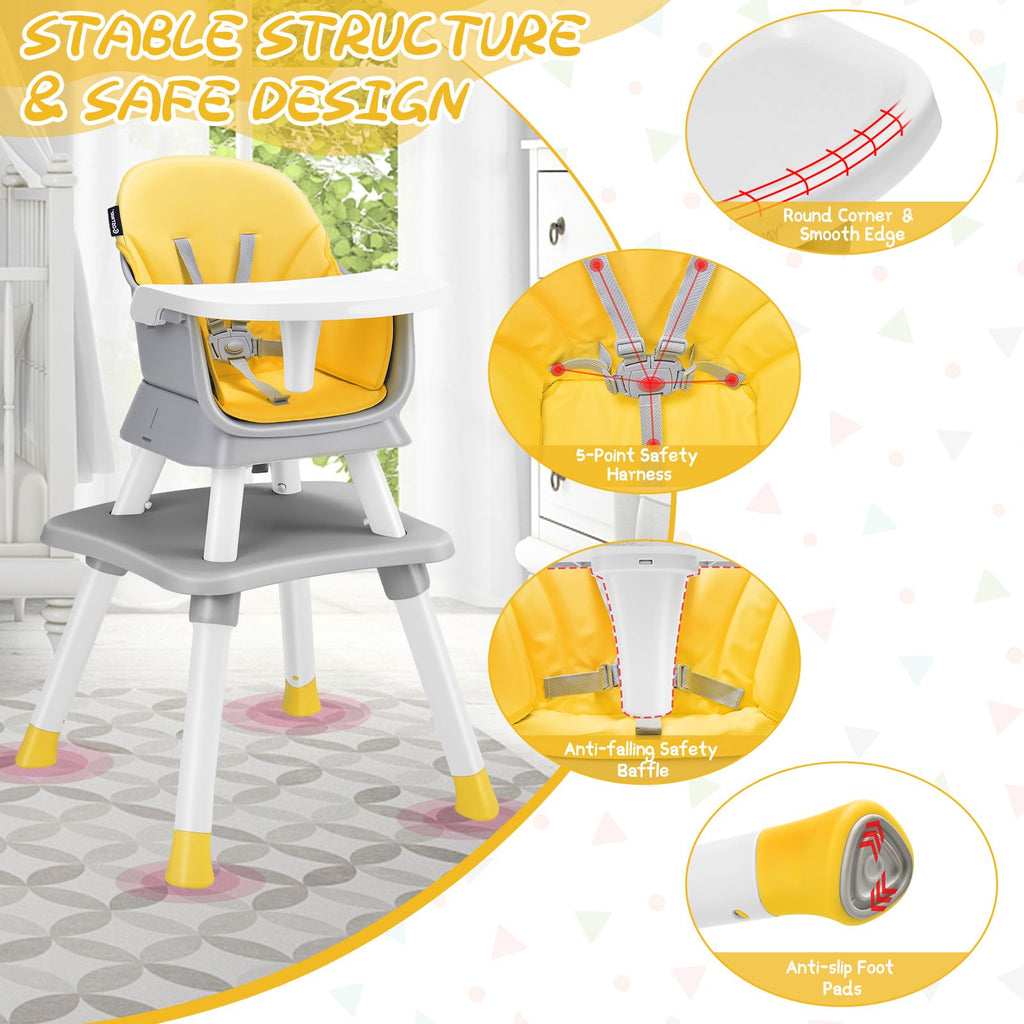 SEDOL 6-in-1 Ultimate Baby-to-Toddler High Chair & Activity Station with Building Block Tabletop Parental Booster Seat and Waterproof PU Leather Cushion – 25kg Capacity