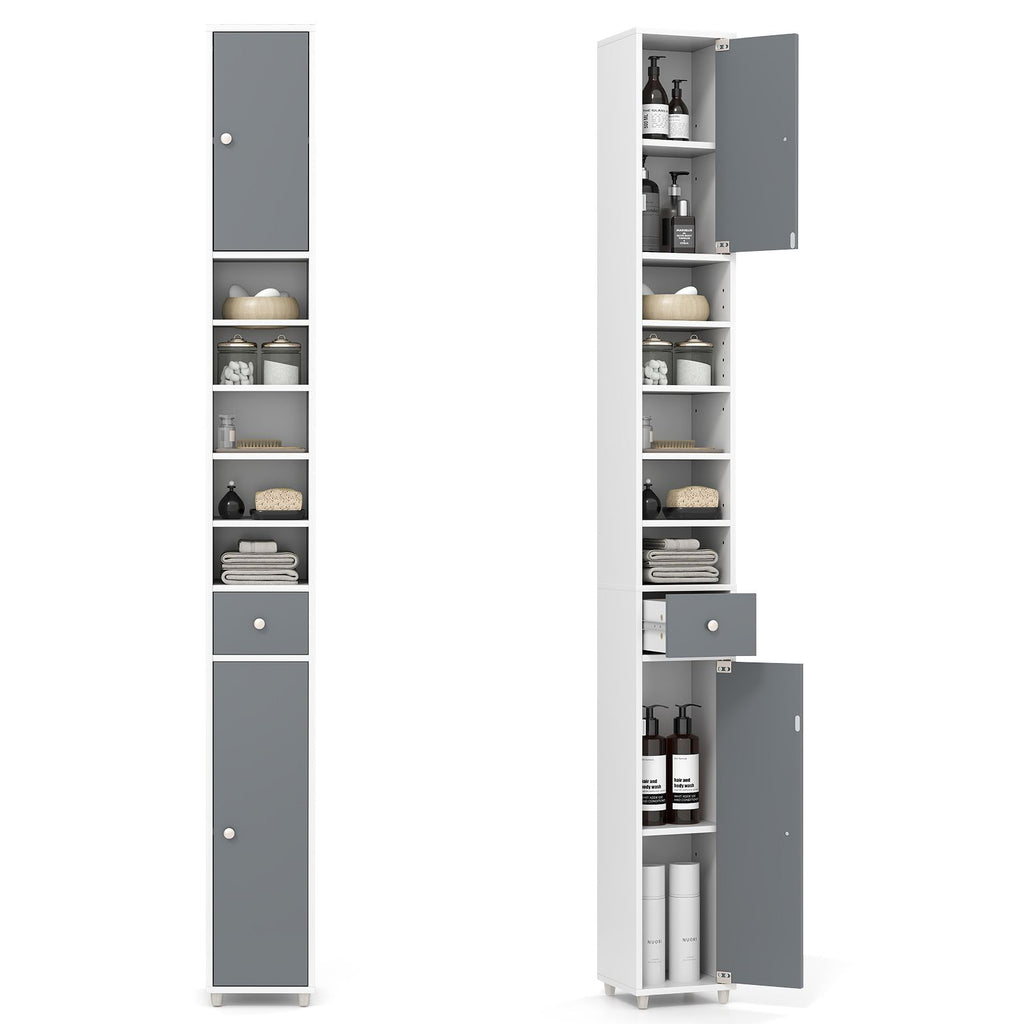 180CM Tall Freestanding Bathroom Cabinet with 2 Doors and 1 Drawer