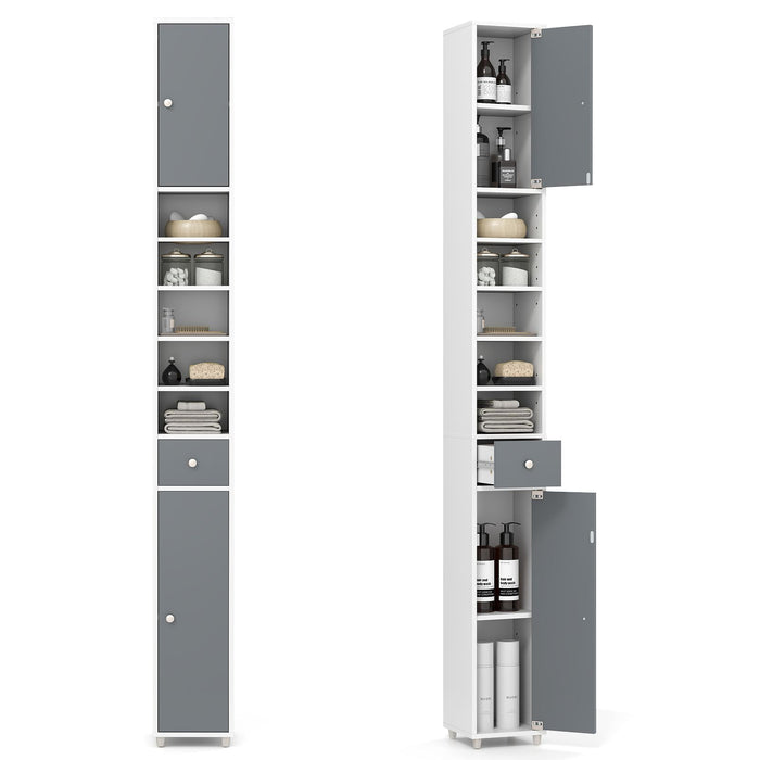 180CM Tall Freestanding Bathroom Cabinet with 2 Doors and 1 Drawer