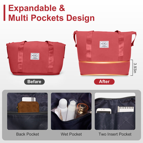 4-Piece Luggage Set with Handbags & Toiletry Kit – Durable Hard Shell Suitcases 18"/20"/24"/28" with Spinner Wheels, Travel Tote & Wash Bag – Red