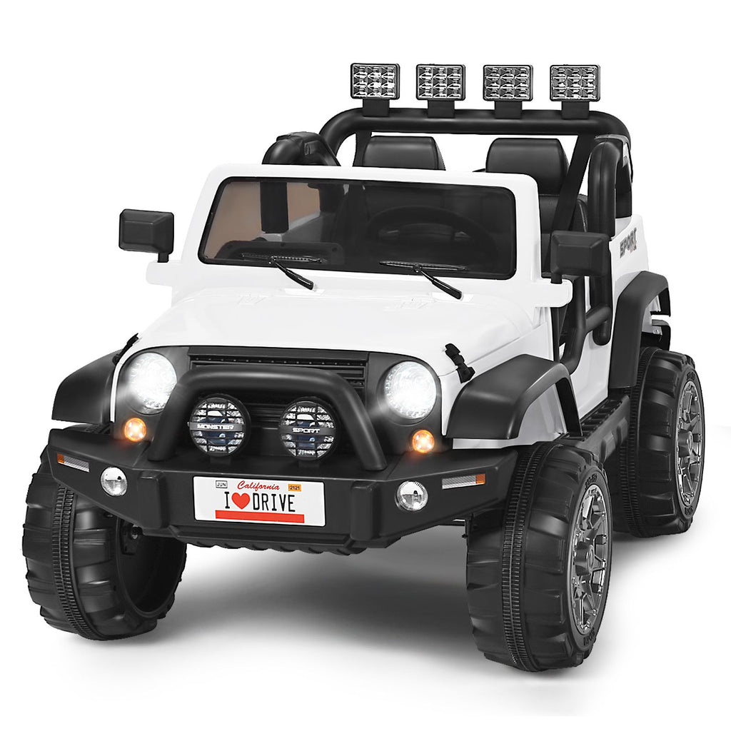 SEDOL 2-Seater 12V Electric Kids Ride-On Truck with Dual Storage Compartments Parental Remote Control High-Capacity 7Ah Battery and All-Terrain Spring Suspension – 50kg Limit