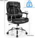 Leather Office Chair with Rocking Mode and Armrests