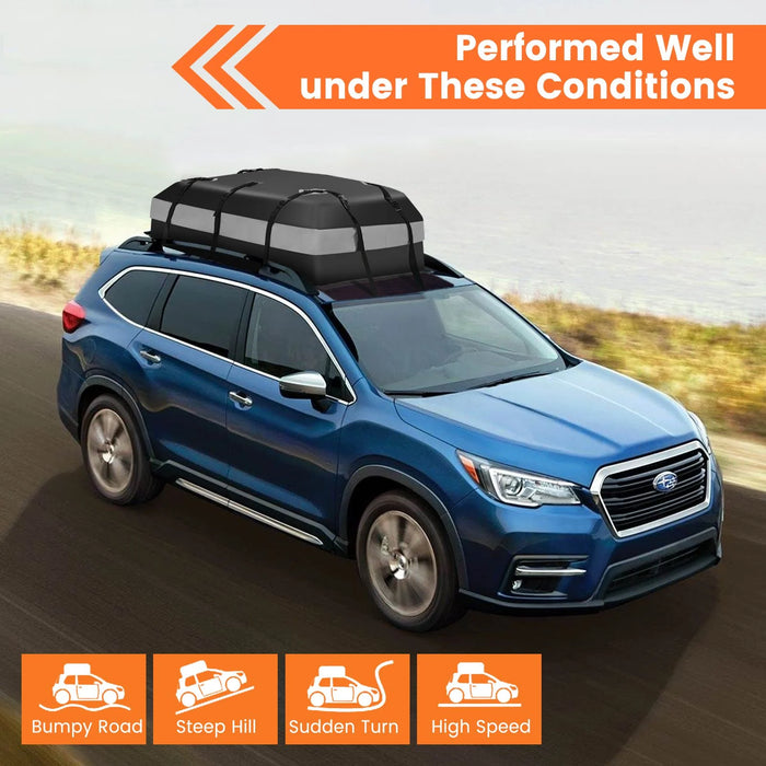 Waterproof Rooftop Luggage Bag with Non-Slip Mat and 6 Door Hooks