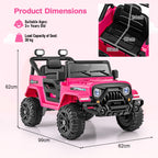 SEDOL 12V High-Performance Kids Ride-On Truck with Parental Remote Control Dual 35W Motors All-Terrain Traction and Wireless Bluetooth Music Player