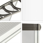 120x80cm Door Canopy – Outdoor Rain Cover Awning for Front Door, Window or Patio (White/Grey)