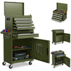 High-Capacity Rolling Tool Cabinet – Lockable Wheels, Metal 2‑in‑1 Chest & Base