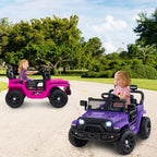 SEDOL 12V Electric Ride-On Truck for Kids with Parental Remote Control Dual 25W Motors All-Terrain Shock Absorbers LED Headlights and Soft-Start Safety System