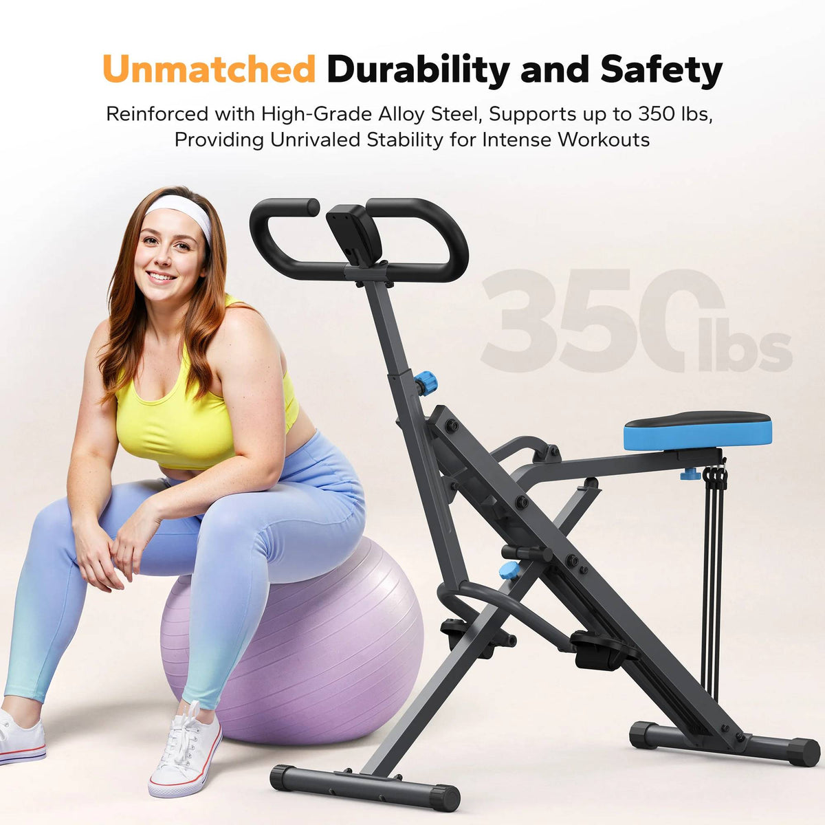 Squat Rowing Machine – 2-in-1 Foldable Exercise Equipment, Glute Trainer & Leg Workout Machine