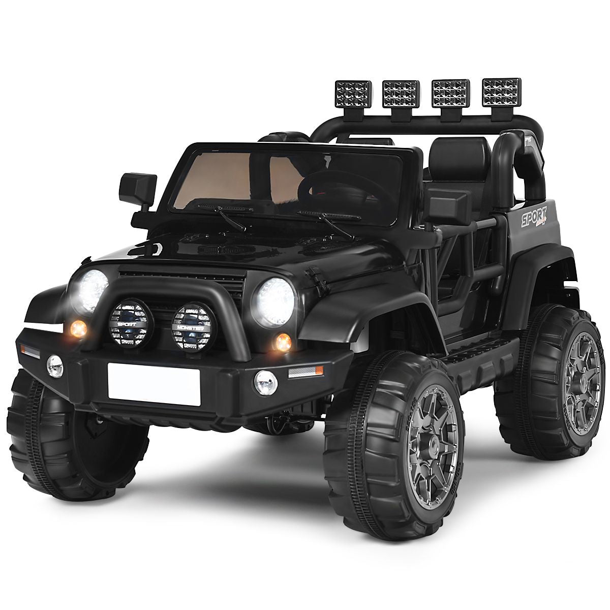 SEDOL 2-Seater 12V Electric Kids Ride-On Truck with Dual Storage Compartments Parental Remote Control High-Capacity 7Ah Battery and All-Terrain Spring Suspension – 50kg Limit