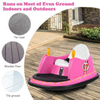 SEDOL Kids 6V Electric Bumper Car for Toddlers 360° Zero-Turn Waltz Car with Parental Remote Control Wall-Safe Rubber Bumper and Flashing LED Light Show