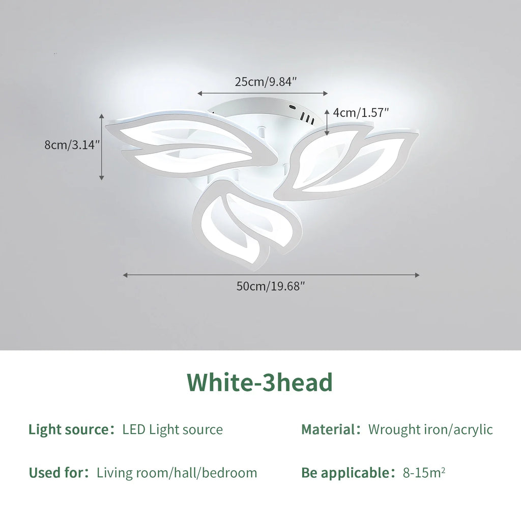 3 Heads Petal LED Ceiling Light, Modern LED Ceiling Lamp in Acrylic, LED Ceiling Lamp in Acrylic Ceiling Light 6500K