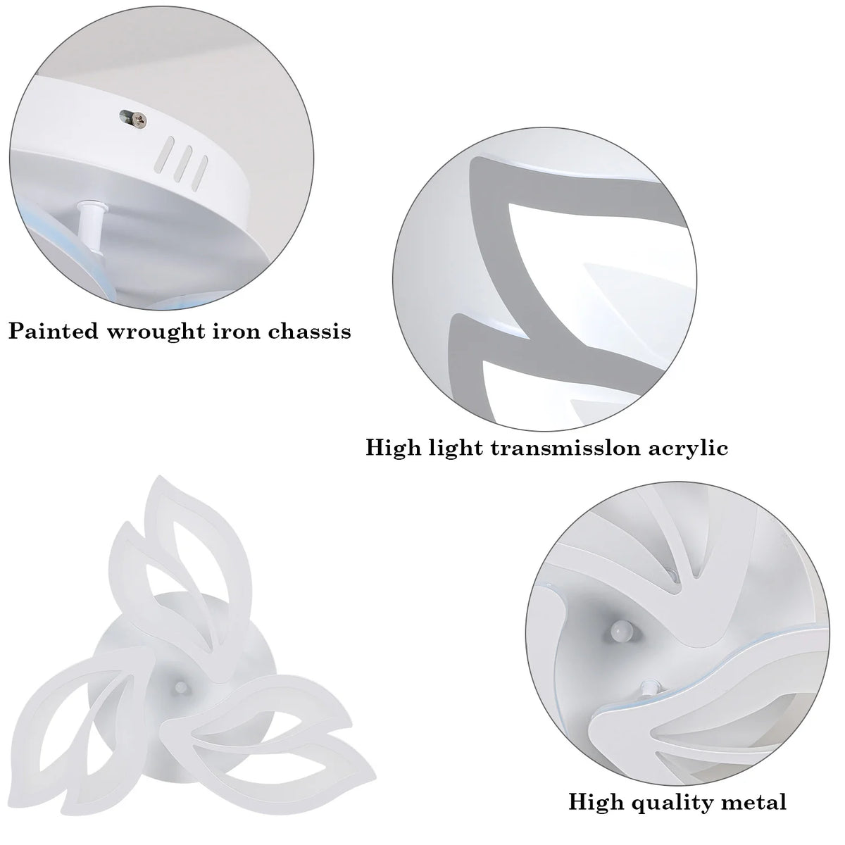 3 Heads Petal LED Ceiling Light, Modern LED Ceiling Lamp in Acrylic, LED Ceiling Lamp in Acrylic Ceiling Light 6500K