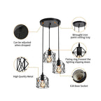 Vintage Ceiling Lamps  Adjustable Cable Ceiling Light Chandeliers for Kitchen, Dining Room, Hallway, Staircase (E27 No Bulbs)