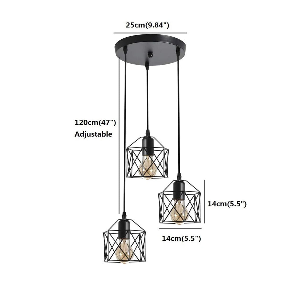 Vintage Ceiling Lamps  Adjustable Cable Ceiling Light Chandeliers for Kitchen, Dining Room, Hallway, Staircase (E27 No Bulbs)