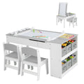 SEDOL 2-in-1 Kids Art Table & Tilting Easel Set with 2 Chairs | Built-In 10m Paper Roll & 11-Zone Storage System | Slow-Close Hydraulic Safety | 91KG Heavy-Duty Craft Station
