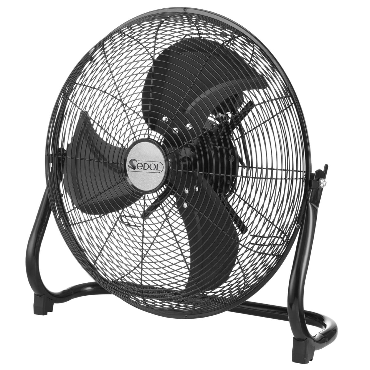 SEDOL 12" Chrome Floor Fan with 3 Speed Settings and Tilting Head Feature