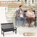 132cm HDPE Garden Bench – All-Weather Outdoor Seating with Backrest & Armrests