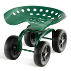 Rolling Garden Work Seat – Height Adjustable 360° Swivel Chair with Wheels & Tool Tray