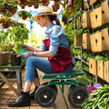 Rolling Garden Work Seat – Height Adjustable 360° Swivel Chair with Wheels & Tool Tray