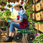 Rolling Garden Work Seat – Height Adjustable 360° Swivel Chair with Wheels & Tool Tray