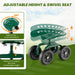 Rolling Garden Work Seat – Height Adjustable 360° Swivel Chair with Wheels & Tool Tray