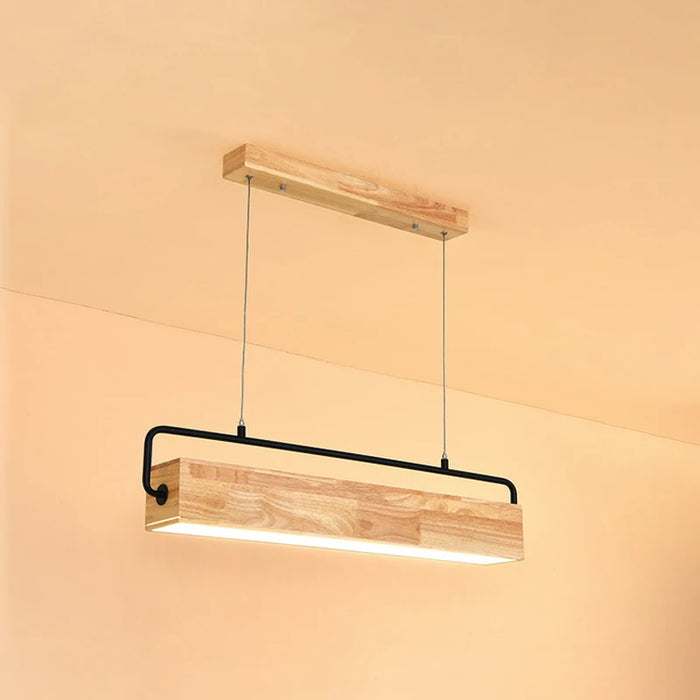 Wooden Long Strip Pendant Lamp